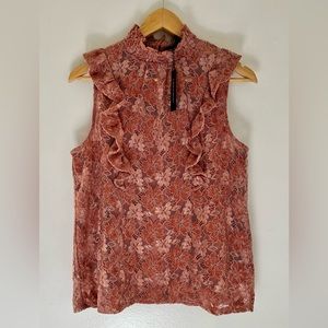 🎉HP!!🎉 Cable & Gauge | Pink Velvet Sleeveless Blouse